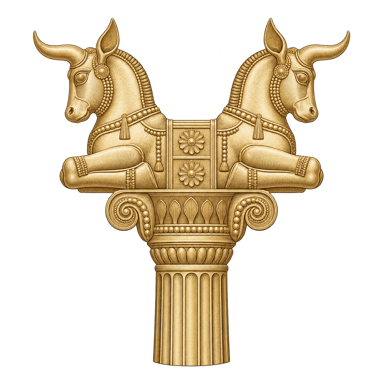 Achaemenid column capital inspired by Persepolis